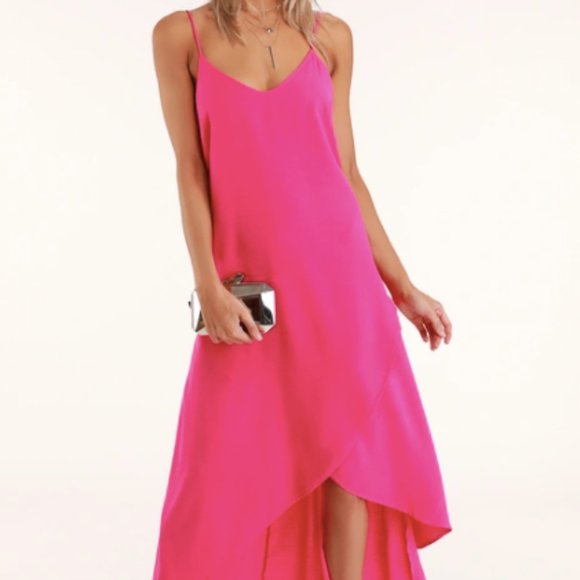 deep pink maxi dress